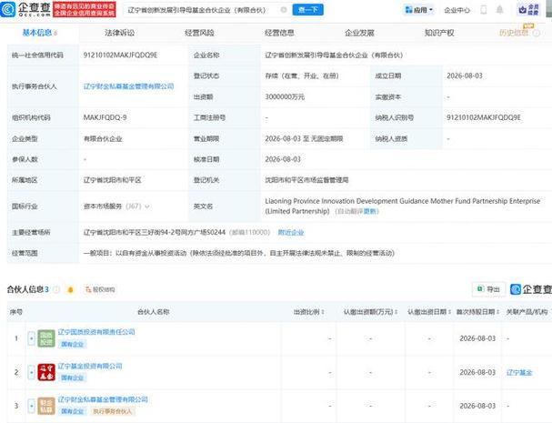出资额300亿元人民币,经营范围为以自有资金从事投资活动